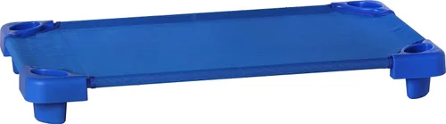 Miniatura 3 de Sprogs SPG-AUH1040-SO - Cunas apilables estándar para niños resistentes de 52 pulgadas de largo, color azul (paquete de 6) y sábanas estándar