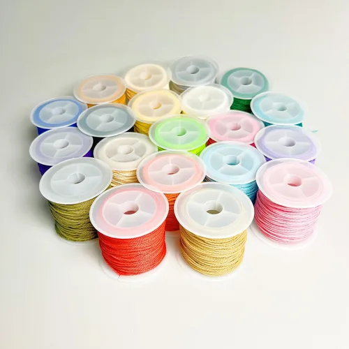 Miniatura 7 de Cordón de poliéster encerado,Hilo de pulsera de 20 rollos,Cordón encerado para la fabricación de joyas, harnico0062