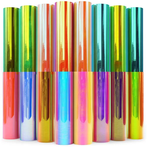 Miniatura 2 de Arteza Vinilo holográfico autoadhesivo, 12 x 12 pulgadas, juego de 16, hojas multicolor de arcoíris y ópalo, fácil de cortar y desmalezar