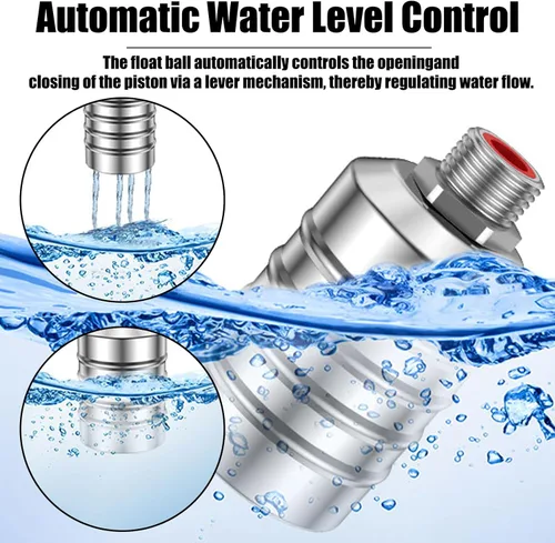 Miniatura 5 de JUXILPP - Válvula de flotador de control automático de nivel de agua, válvula de flotador de canal de agua de acero inoxidable 304 con adaptadores