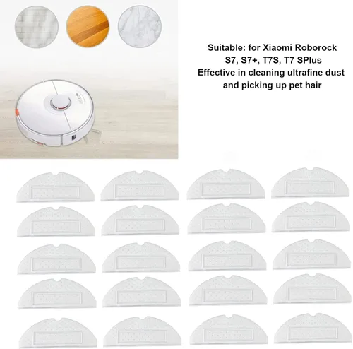 Miniatura 3 de CHICIRIS Accesorios de piezas de vacío, accesorio de robot de barrido, almohadillas de repuesto de paño de trapeador extra suave para Mi S7, 20