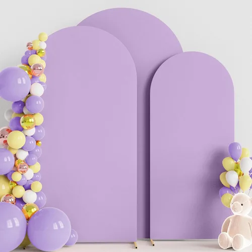 Miniatura 32 de Wokceer Juego de 3 fundas de arco de boda de elastano ajustadas para arco de boda para parte superior redonda, soporte de arco de Chiara para Beige