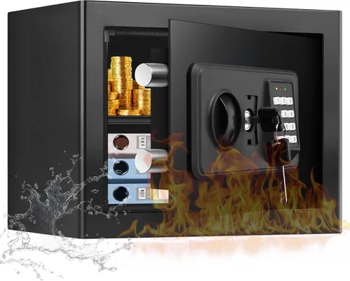 1.2 pies cúbicos - Cajas fuertes pequeñas para el hogar a prueba de agua y fuego, cajas fuertes a prueba de fuego para uso doméstico, caja de