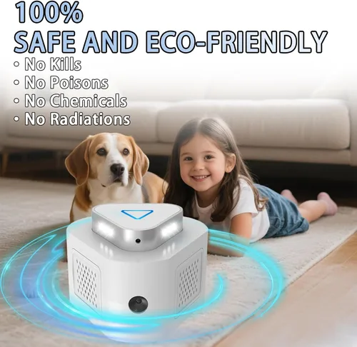 Miniatura 6 de Paquete de 2 repelentes de ratones, repelente ultrasónico de roedores para interiores, control de plagas de 360°, repelente de plagas