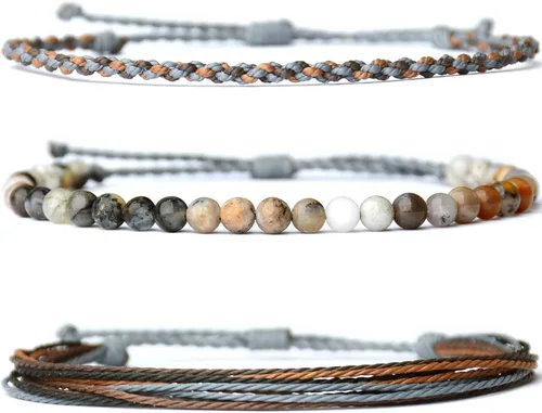 Miniatura 41 de Pulsera curativa hecha a mano con cuentas de piedra natural, regalo para hombres, pulsera de cuerda ajustable