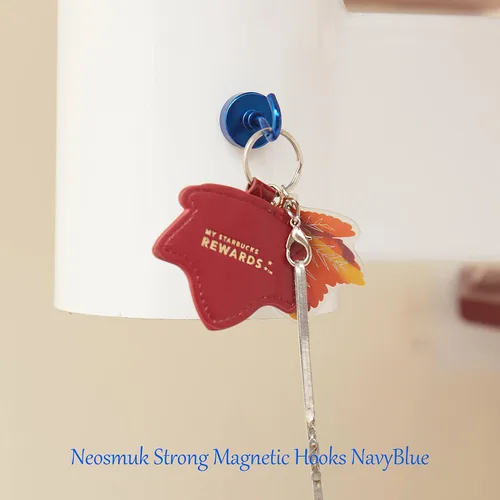 Miniatura 4 de NEOSMUK - Ganchos magnéticos de alta resistencia con imanes extrafuertes para colgar en refrigerador, crucero, cabinas o parrilla, color azul Azul