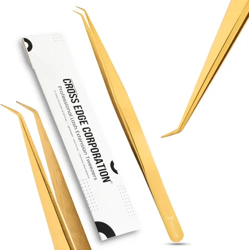 Miniatura 10 de Pinzas de aislamiento para extensión de pestañas, pinzas curvadas para aislamiento, acero inoxidable japonés de 5.5 in, lo mejor para aislamiento