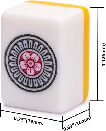 Miniatura 4 de Yellow Mountain Imports Juego de Riichi Mahjong Japonés – Fichas de Tamaño Estándar Blancas y Amarillas – con Ficha de Viento del Este y Estuche