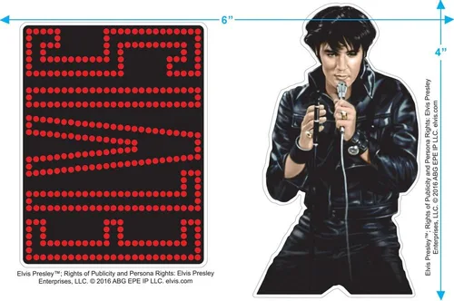Miniatura 3 de Popfunk Elvis Presley Signature Heartthrob Music Pullover Sudadera con capucha y pegatinas