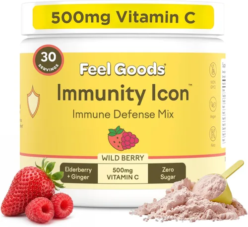 Miniatura 9 de Feel Goods Icono de inmunidad, paquetes de polvo de apoyo inmunológico de vitamina C, 500 mg de vitamina C, saúco, jengibre, cúrcuma y vitaminas