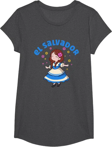Miniatura 41 de Camiseta de mujer hispana con bandera salvadoreña de El Salvador Orgullosa, Negro