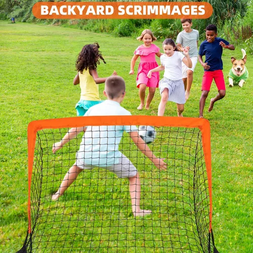 Miniatura 6 de HAFHAF Soccer Goals, 4x3 ft Portable Kid Soccer Goals for Backyard with Ball, Ladder, and Cones Pop Up Soccer Net Soccer Set for Kids Age Youth and