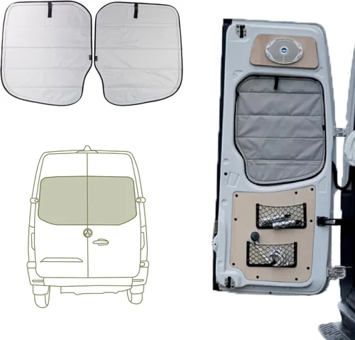 Miniatura 11 de VanEssential Cubiertas magnéticas aisladas de plástico para puertas traseras opacas (par) diseñadas para Mercedes-Benz VS30