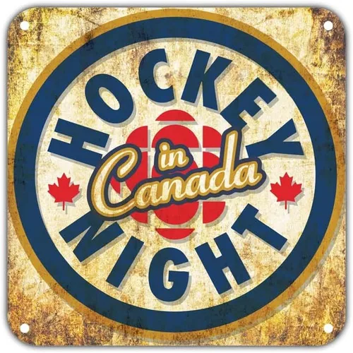 Hockey Night in Canada Vintage Retro Metal Wall Decor Art Shop Man Cave Bar Garage Letrero de aluminio de 12 x 12 pulgadas