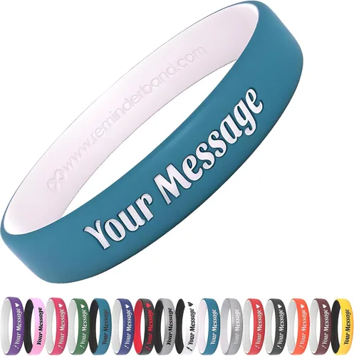 Miniatura 9 de Reminderband - Pulseras lujosas de silicona y goma para motivación, eventos, regalos, apoyo, recaudación de fondos y concientización, para hombres