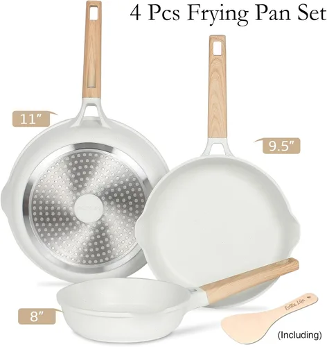 Miniatura 2 de ESLITE LIFE Juego de sartenes antiadherentes para tortilla de huevo, utensilios de cocina con revestimiento de cerámica saludable, sartén de chef