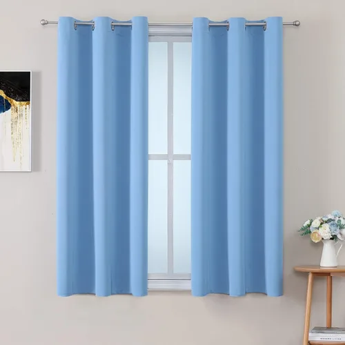 Miniatura 15 de ChrisDowa - Cortinas de cenefa pequeñas para cocina, cortinas cortas con ojales y aislamiento térmico para oscurecer la sala y habitación