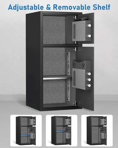 Miniatura 3 de 6.0 Pies Cúbicos Caja de Seguridad para el Hogar Extra Grande Caja de Seguridad Ignífuga e Impermeable, Caja de Seguridad Digital para el Hogar