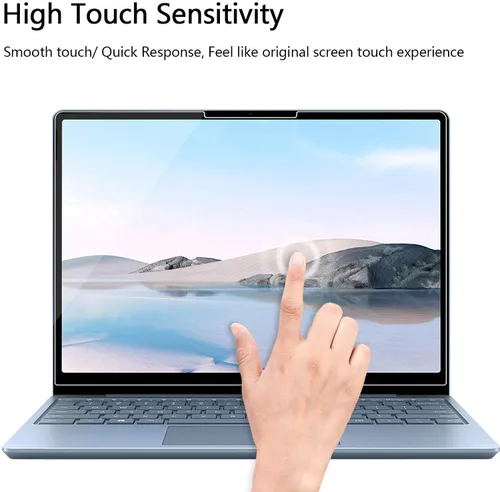 Miniatura 5 de Adeway Protector de pantalla de vidrio templado para Surface Laptop Go 2 de 12.4 pulgadas 2022, dureza 9H, resistente a arañazos, transparente HD