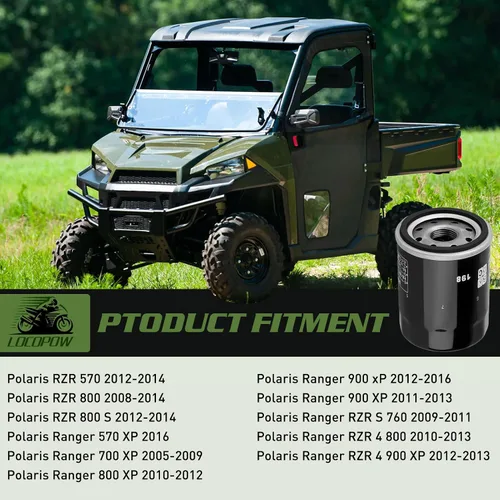 Miniatura 7 de LOCOPOW Filtro de aceite 2540086 2540122 para Polaris Ranger570 700 800 900 1000 2004-2018 Ranger XP 1000 900 800 700 RZR 800 900 Sportsman 800 700