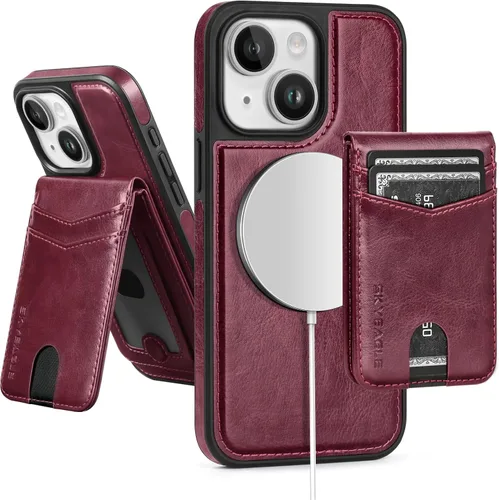 Miniatura 79 de SkyEagle Magsafe - Funda magnética 2 en 1 desmontable para iPhone 11 Pro Max con tarjetero, para mujeres y hombres, piel sintética con bloqueo RFID