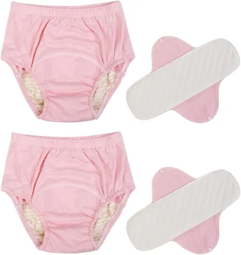 Miniatura 8 de Paquete de 2 pañales lavables para incontinencia para hombres/mujeres, pañal de tela para adultos a prueba de fugas de TPU con insertos, Gris