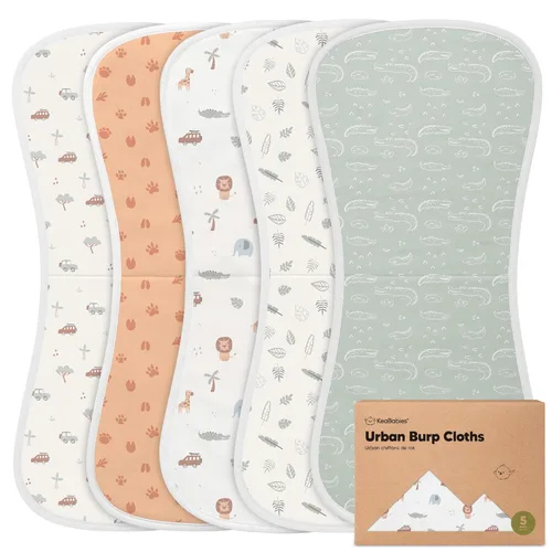 Paños orgánicos para eructos para bebés niños y niñas, paquete de 5 paños de algodón súper absorbentes para bebés, trapos suaves y afelpados para