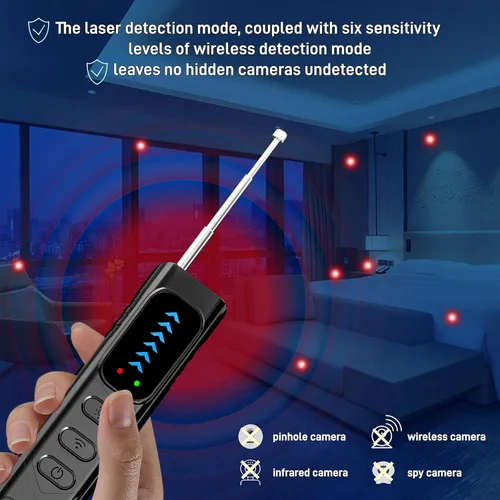 Miniatura 4 de Detectores de cámara oculta, dispositivo antiespionaje, detector de rastreador GPS portátil y dispositivo de detección de errores, señal inalámbrica