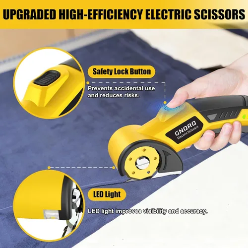 Miniatura 2 de Tijeras Eléctricas Inalámbricas, Cortador de Cartón con Luz LED, Cortador de Caja Eléctrico Rotativo Recargable de 4V, 2 Cuchillas, Adecuado