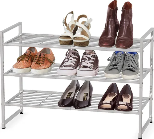 Miniatura 13 de Simple Houseware - Zapatero apilable de 3 niveles, superficie en rejilla, color negro