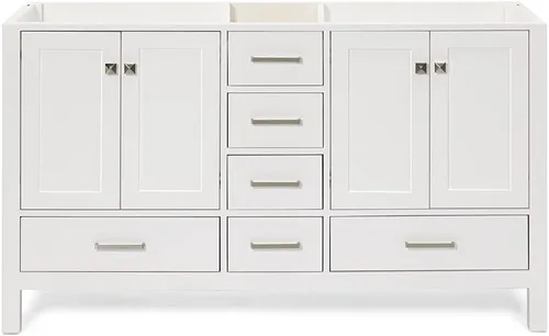 Miniatura 28 de ARIEL Cambridge - Mueble base de tocador de baño de 36 pulgadas, madera maciza, 2 puertas de cierre suave, 5 cajones de cola de milano