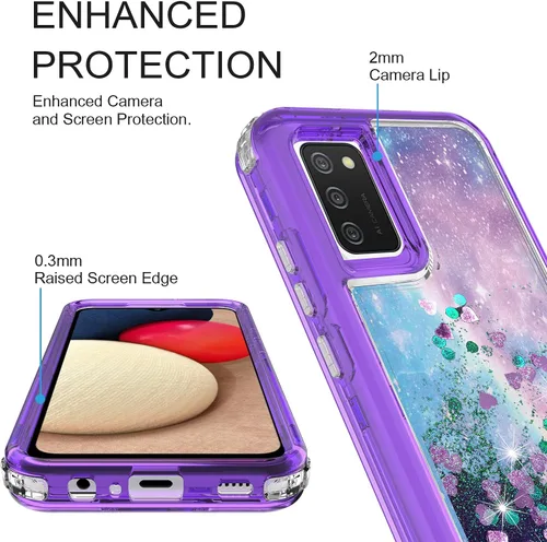 Miniatura 2 de Hybird 3 en 1 compatible con Samsung Galaxy A52, diseño gráfico degradado de arena movediza líquida flotante funda protectora para Samsung Galaxy