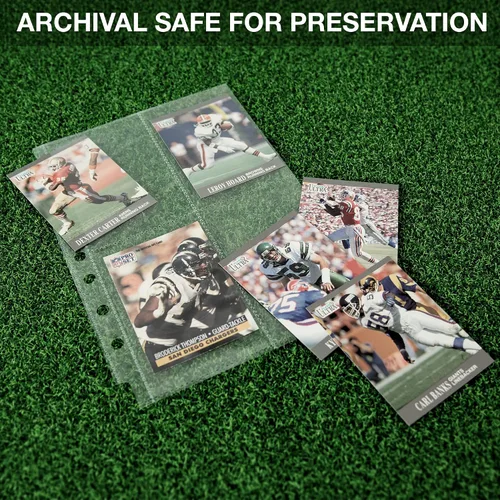 Miniatura 7 de Samsill Paquete de 100 fundas para tarjetas coleccionables de 4 bolsillos, capacidad para 800 tarjetas, transparente, cabe en mini binde estándar
