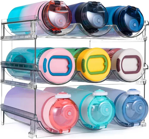 Miniatura 8 de spospo Organizador de botellas de agua para gabinete, organizador de almacenamiento de botellas de agua, 2 paquetes de estante de almacenamiento