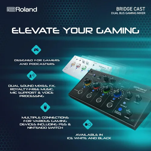 Miniatura 4 de Roland BRIDGE CAST - Mezclador de juegos de doble bus Interfaz de transmisión de audio profesional y mezclador para jugadores en línea Hardware