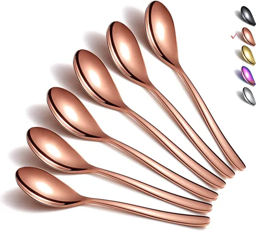 Miniatura 13 de Cucharitas de 6 cucharas de cubiertos de acero inoxidable, cucharas pequeñas de acero inoxidable, cucharas de té para el hogar, cocina