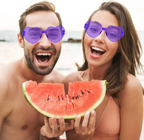 Miniatura 4 de AEAHALY Lentes de sol con forma de corazón blanco, verde, azul, morado, rosa, rojo, para mujer, con forma de corazón, a granel, para fiestas