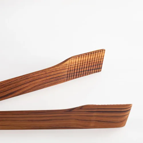 Miniatura 4 de Pinzas para ensalada de primavera súper delgadas: servidor de mano de ensalada de madera de teca de 0.1 x 0.1 x 12 pulgadas de utensilios de cocina