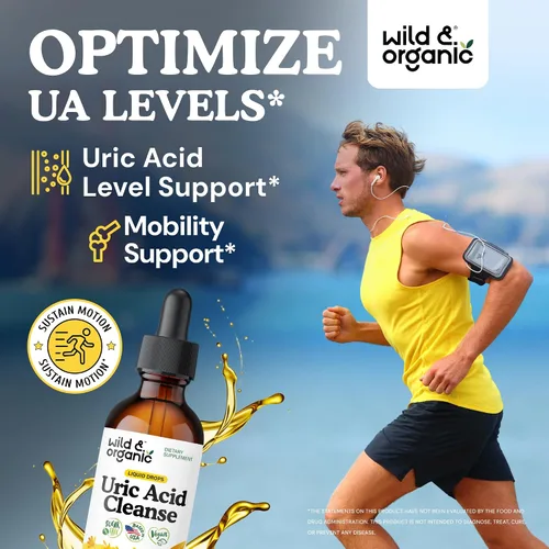 Miniatura 2 de Wild & Organic Gotas de limpieza de ácido úrico, cereza ácida, cúrcuma, complejo rompedor de piedra Chanca para limpieza renal, suplemento de apoyo