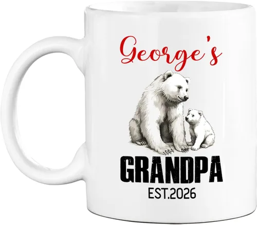 Miniatura 19 de Taza de café con texto en inglés "Best Grandpa Ever", regalo para el día del padre, taza de café personalizada para abuelo, tazas blancas de 11 Taza
