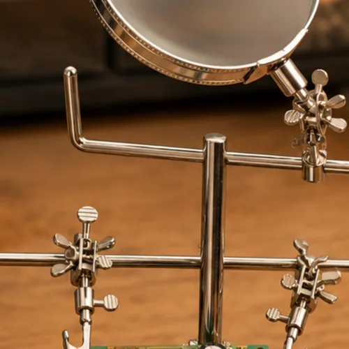 Miniatura 6 de MAGNA-DESK Lupa de mano ayudante 2x Base pesada Diámetro de lente de 3.5 pulgadas Mango ajustable Abrazaderas de cocodrilo seguras Ideal