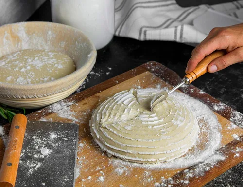 Miniatura 2 de Juego de Prueba Kook, Pan de Masa Madre, 2 Cestas Bannetón de Ratán de 9 Pulgadas, 2 Cubiertas de Cesta, Raspador de Metal, Raspador de Plástico