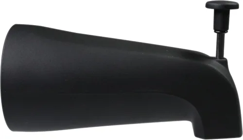 Miniatura 3 de Westbrass A531D-1F-62 Caño de bañera de montaje en pared de 5-1/4 pulgadas con desviador delantero, zinc, negro mate