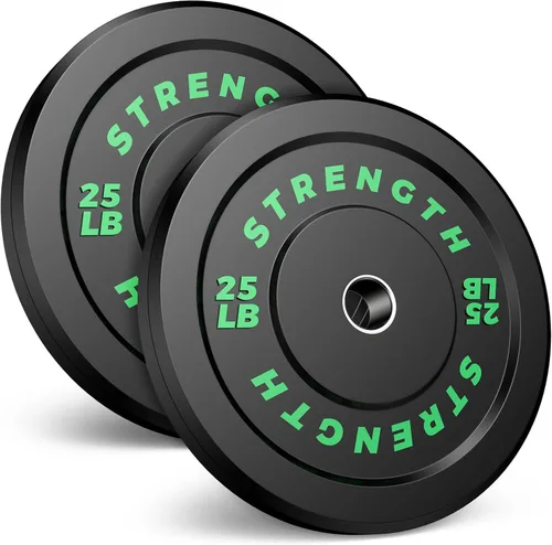 Miniatura 18 de Juego de Pesas Olímpicas de Parachoques de Goma - Placas de Barra de 2 Pulgadas para Entrenamiento de Fuerza en Gimnasio Casero