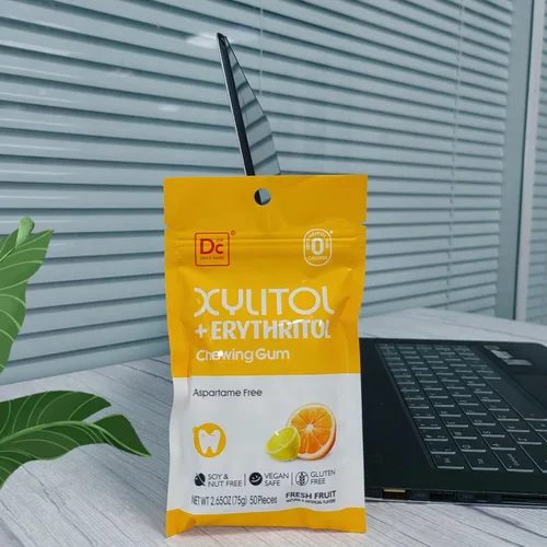 Miniatura 6 de DC24 DAILY CARE Goma de mascar sin aspartamo y sin azúcar, xilitol con eritritol, baja en calorías, sin azúcar, goma de mascar con sabor a fruta