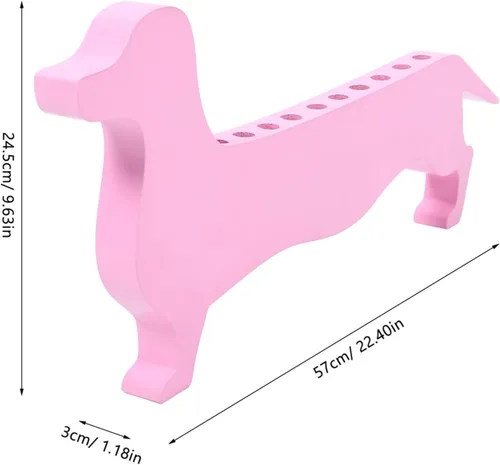 Miniatura 6 de EXCEART Soporte para pinceles de pintura de madera, soporte de salchicha en forma de perro, organizador de pinceles para artista, estante