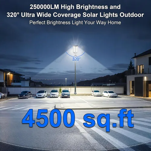 Miniatura 2 de loyoele Luces Solares de Calle para Exteriores de 9000W 120000LM, Luz de Estacionamiento Comercial 7000K, Luces Solares de Inundación