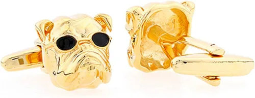 Miniatura 2 de Gemelos de Bulldog con diseño de animales británicos de la cultura inglesa y perros dorados fríos y gafas 3D