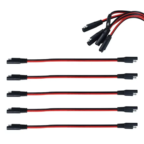 Miniatura 9 de Paquete de 5 arneses de cables de desconexión rápida polarizados de calibre 10 de 2 pines, conector SAE, cable de conexión tipo bala