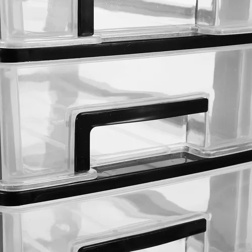 Miniatura 7 de Garneck Caja de almacenamiento de escritorio transparente Mini organizador de plástico para cosméticos perfumes y artículos diversos y diseño